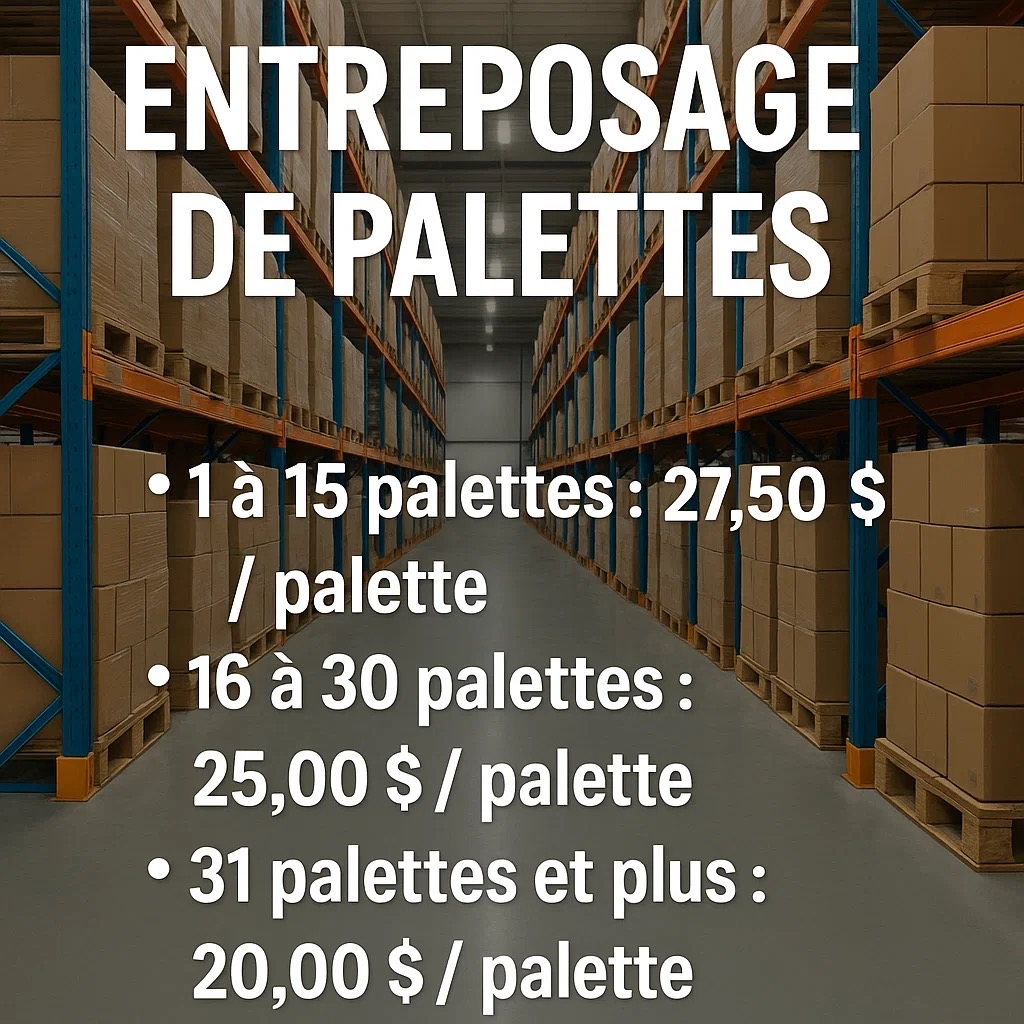 SERVICE D’ENTREPOSAGE PAR PALETTE