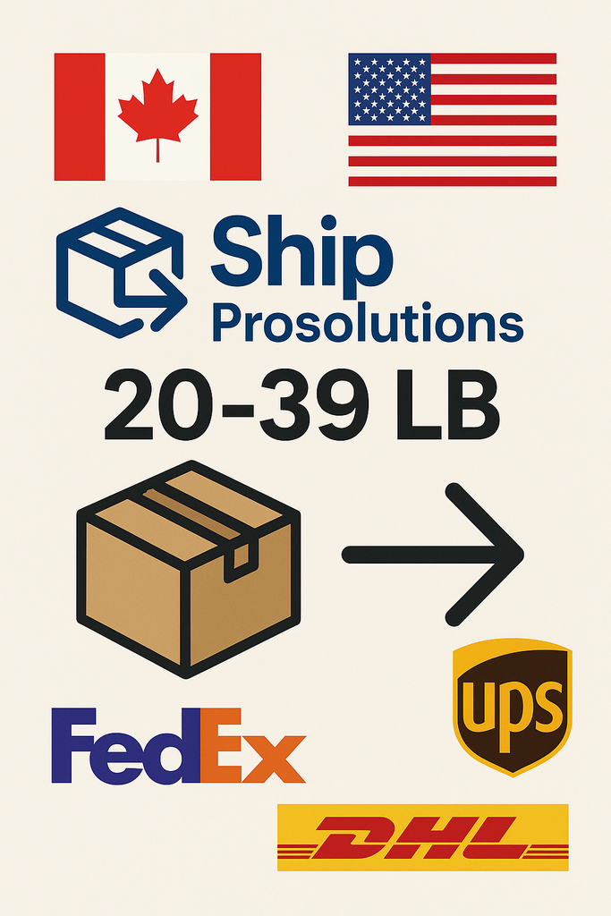 Transport entre Canada et USA (UPS, FedEx, DHL) - 20-39 lb