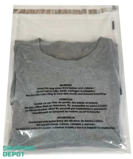 [SUF1215] Clear Warning Bags with Suffocation Warning 1.5 mil 12’’ x 15’’ – Pack of 100